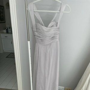 Amsale purple-grey chiffon bridesmaids dress, size 4